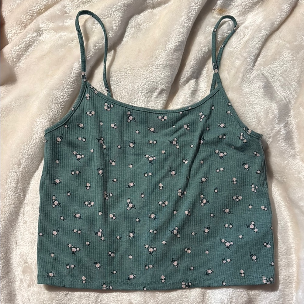 American Eagle Floral Green Women's Top